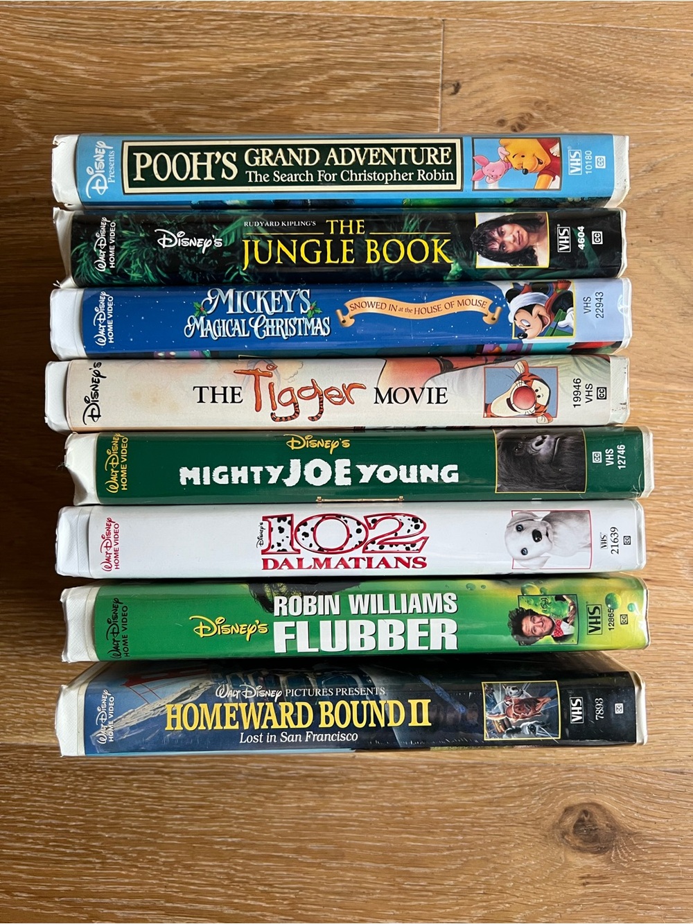 Disney VHS Movie Lot - Green, Blue, White, Black